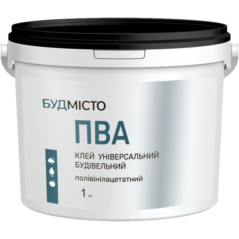 Клей ПВА універсальний будівельний, полівінілацетатний, БУДМІСТО, 1кг
